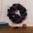 thumbnail image 4 of Halloween Black Crow Floral Wreath with Twigs & Artificial Flowers - Festive Door Hanging Decor for Wall Decorative Holiday Rattan Wreath Door Porch Window Party Hanging Decor, 4 of 6