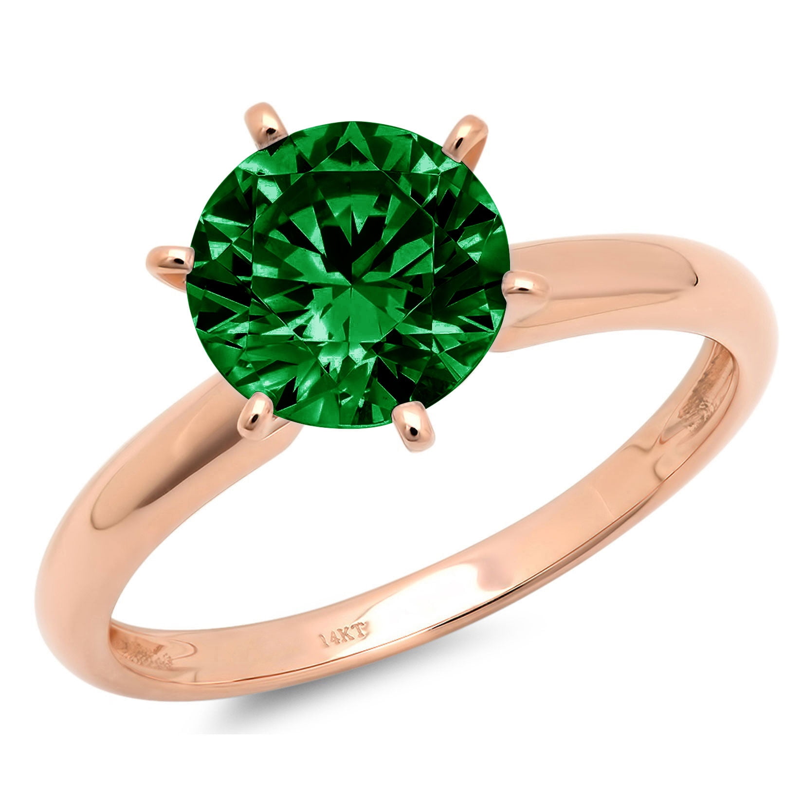 2.5 ct Brilliant Pear Cut Designer Genuine Flawless Green Simulated Diamond 14K 18K Rose Gold Solitaire Ring