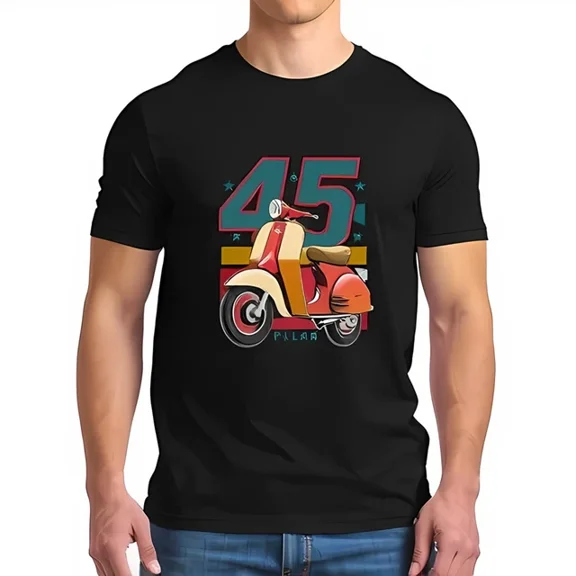 DOPASHIRT Retro Scooter T-Shirt - Vintage Style With Teal '45' And Muted Unisex S-5XL Hot Trending Shirt, Vintage Birthday Gift