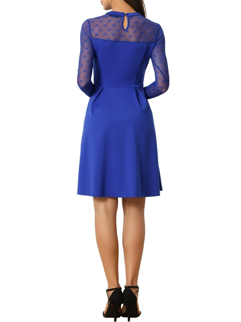 blue polka dot skater dress Ilova Dress in Skater Polka Blue motelrocks-com-us