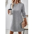 thumbnail image 2 of OCSTRADE Womens Sweatshirt Dress Casual Long Sleeve Basic Solid Textured Shift Dress Trendy Girls 2025 Fall Dress Grey, 2 of 7