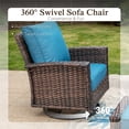 thumbnail image 5 of Sophia & William 5 Pieces Patio Furniture Set with Swivel Chairs 7-Seat Wicker Outdoor Conversation Set with 5.5" Thickened Cushions, 5 of 8