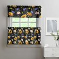 thumbnail image 2 of the Small Daisy Sunflower Is Black Kitchen Curtains and Valances Set-3 Piece Kitchen Curtains Sets with Valance for Windows Rod Pocket Machine Washable Kitchen Decor(54"x18"+2x27.5"x24"), 2 of 5