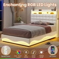 Afuhokles Lift Up Storage Twin Bed Frame with Charging & LED Lights ...