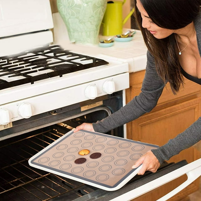 Feuilles de Biscuits pour Cuisson, Feuilles de Cuisson pour Four, Tapis de Cuisson Antiadhésifs Faciles à Nettoyer et Réutilisables pour Faire des Macarons - Ensemble de Feuilles de Cuisson