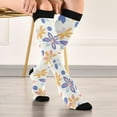 thumbnail image 5 of FORMRS Womens Knee High Socks Casual Long Thick Travel Daily Wear, 2 Pairs, Blue Retro Flower, 5 of 6