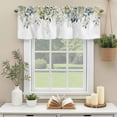 thumbnail image 3 of Abstract Eucalyptus Leaf Window Valance Curtain Watercolor Spring Plant Rod Pocket Short Curtain for Living Room, Bedroom & Kitchen Window Decor 54x18in, 3 of 8