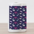 thumbnail image 3 of Navy and Blush Ceramic Toothbrush Holder, Nautical Marine Pattern with Shells Starfishes and Bubbles Aquatic Wildlife, Decorative Versatile Countertop for Bathroom, 4.5" X 2.7", Multicolor, 3 of 4