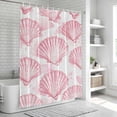 thumbnail image 6 of Xipuska Pink Coastal Shell Shower Curtain - Water Repellent Fabric Shower Curtains Washable, Summer Beach Nautical Ocean Decorative Polyester Cloth Bathroom Curtains Modern Bath Decor 72"x78", 6 of 6