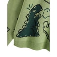 thumbnail image 4 of Faithtur Adults Knitwear, Cartoon Dinosaur Print Round Neck Long Sleeve Tops, 4 of 5