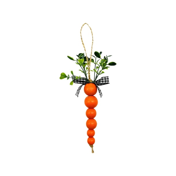 Cuerda Clara para Decoraciones Colgantes Colgante de Zanahoria de Pascua, Cuerda de Cuentas de Madera de 13,5 cm Decoraciones de Pascua para Casa, Fiesta Y Decoración de Pared