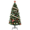 thumbnail image 3 of Premium Artificial Christmas Tree, Realistic Needles with Sturdy Metal Stand, Slim Pencil Design Artificial Spruce Christmas Trees for Home Decor Festive Party Decorations, 3 of 7