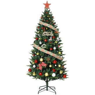 Segmart 7' Pine Artificial Christmas Tree, White Snow Flocked
