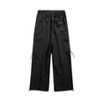 thumbnail image 3 of Parachute Pants For Men Casual Baggy Cargo Pants Streetwear Y2k Drawstring Hiking Climbing Trousers With Pockets, 3 of 8