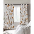 thumbnail image 2 of Brown Spring Floral Blackout Curtains 90 Inch Length 2 Panels Set for Living Room Bedroom, Flowers Botanical Elegant Pastoral Privacy Window Treatment Thermal Insulated Black Out Drapes 52"x90", 2 of 8
