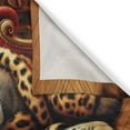 thumbnail image 2 of Ambesonne Cat Kitchen Curtains, Royal Kitty in Leopard Coat, 55"x24", Marigold Salmon, 2 of 3