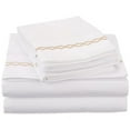 thumbnail image 2 of Luxor Treasures-Executive 3000 MF3000KGSH CLWHBK Executive 3000 Series King Sheet Set, Clouds Embroidery - White & Black, 2 of 7