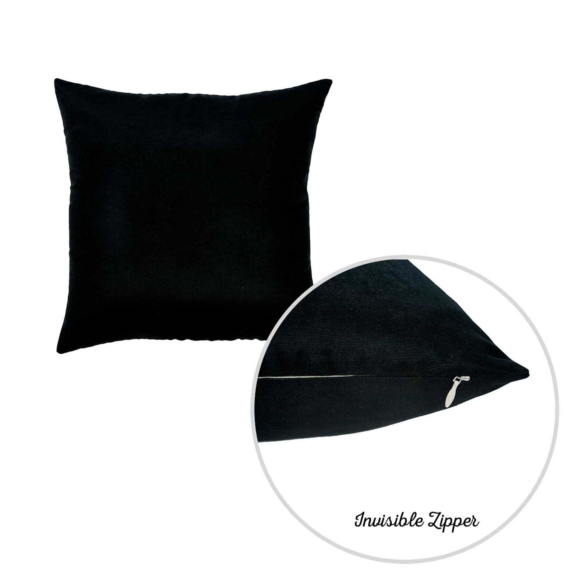 Honey Set of 4 Decorative Throw Pillow Cover Solid Color 20" x 20" Black Square Pillowcase for Couch, Bedding