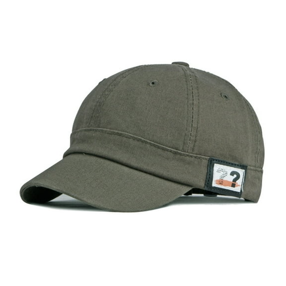 WHEANG Short Brim Baseball Cap Classic Pre-Curved Visor Daily Wear Casual Hat Curved Brim Hat Summer Sun Hat Versatile Short-brimmed Equestrian Hat Green One Size