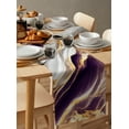 thumbnail image 5 of Table Runner Dresser Scarves 72 Inch Long, Purple Gold White Marble Texture Linen Dining Table Runners Natural Cracks Granite Stone Tabletop Scarf for Wedding Holiday Party Kitchen, 5 of 6