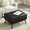 Black PU, variant on Assembled Ottoman, Brown Legs / Ideal for Various Rooms, Decorative Piece