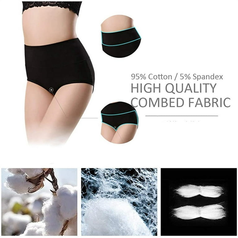 Womens Underwear Seamless High Waisted Cotton Underwear Soft Breathable  Panties Stretch Briefs 4 Pack 