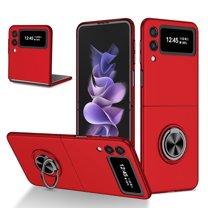 Galaxy Z Flip 4 Case and Cover, Allytech Magnetic Ring Holder Slim Matte PC All-Inclusive Protection Kickstand Case for Samsung Galaxy Z Flip 4 (5G) 2022, Red
