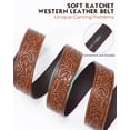 thumbnail image 5 of WHIPPY Men's Western Cowboy Belt for Jeans Pants Leather Ratchet Belt with Automatic Buckle, 5 of 6