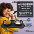 thumbnail image 4 of Plato Hueso chico KE WOOW Doble Plato de Acero Inoxidable 200 ml cada uno con Tapete de Silicon, 4 of 9