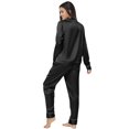 thumbnail image 4 of BlushBridesCo. Satin Pajamas Women's Long Sleeve Sleepwear Soft Silk Button Down Loungewear Pjs Pants Set XS-XXXL, 4 of 5
