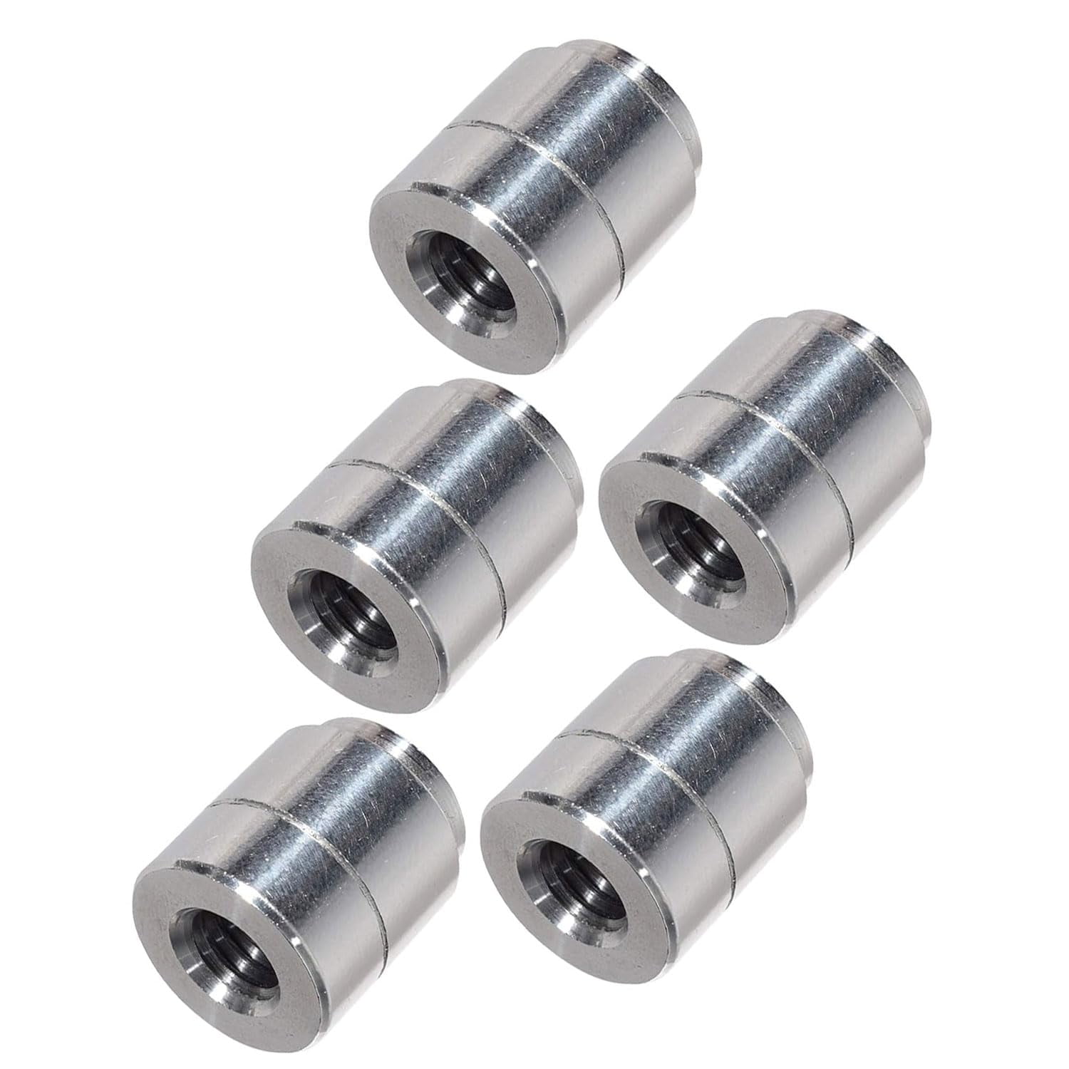 ICT Billet 5pc Aluminum 3/8"-16 Standard Weld On Bung Female Nut Threaded Insert Weldable Inch 3/8"