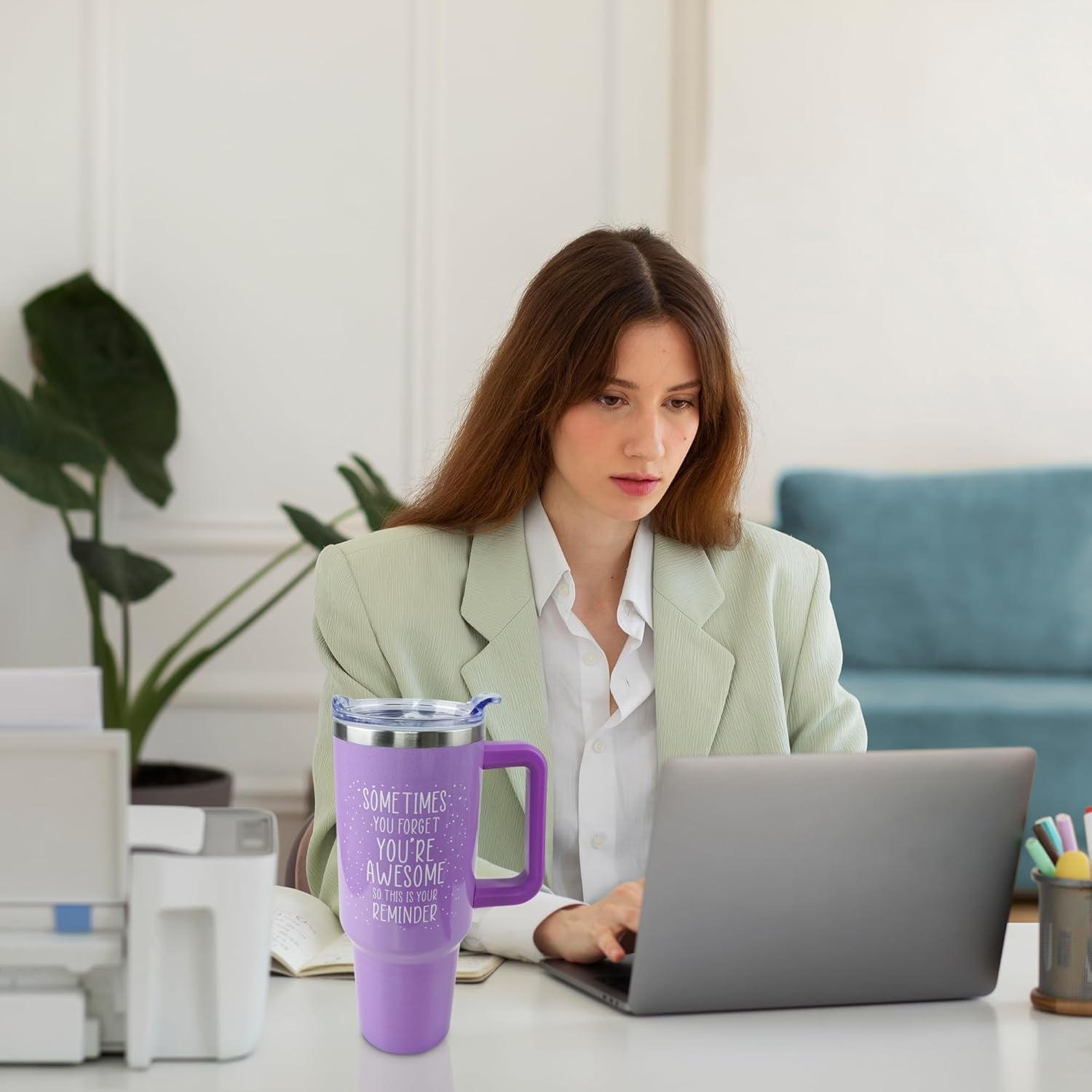 Inspirational Gifts for Women, Birthday Gifts for Mom Women Best Friend Her, 40 oz Tumbler with Handle and Straw, Christmas,Valentines Day,Mothers Day Gift for Wife Female Sister Daughter Coworker