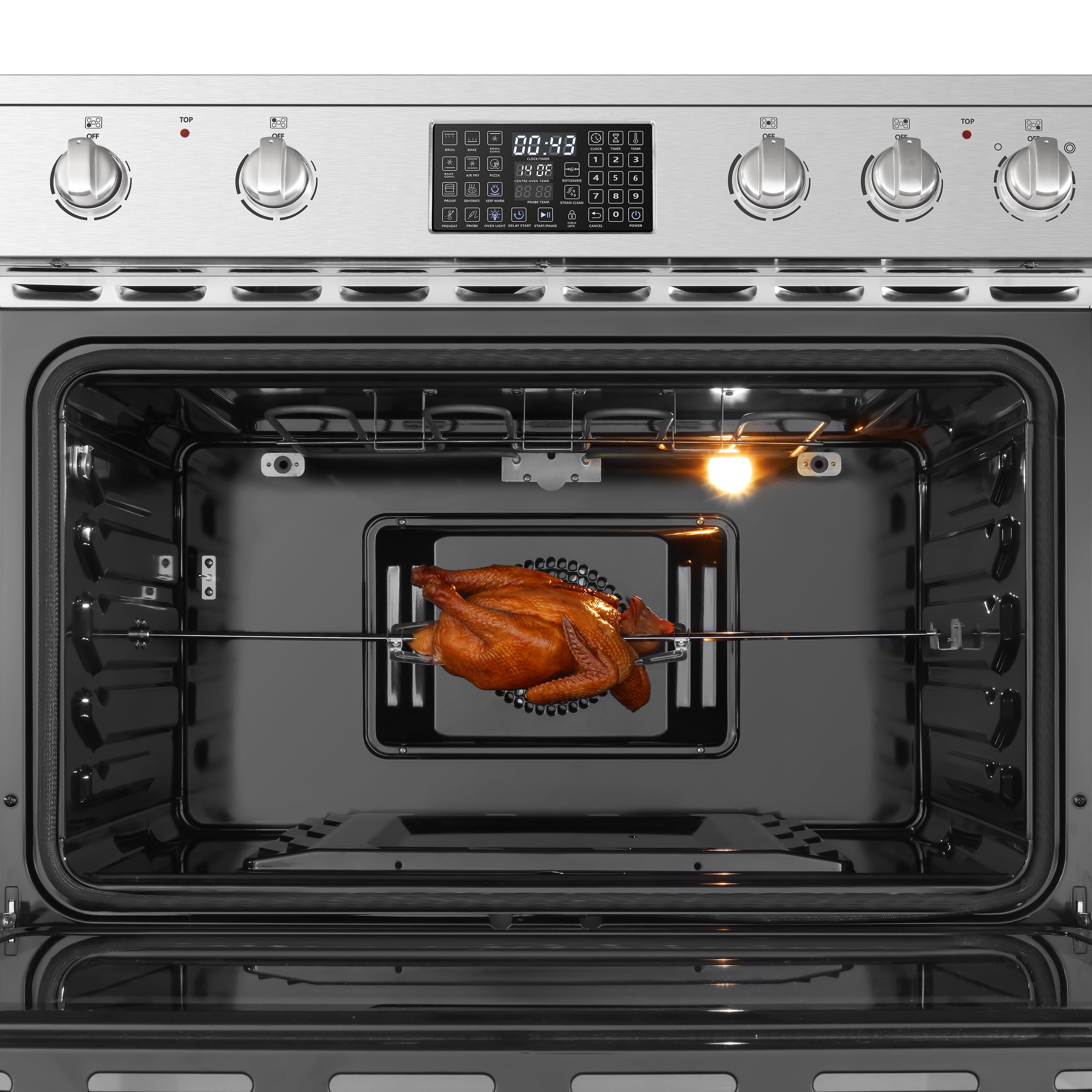 Lanbo 36 inch 5 Burners Freestanding Electric Range with Convection, Air Fry, Rotisserie