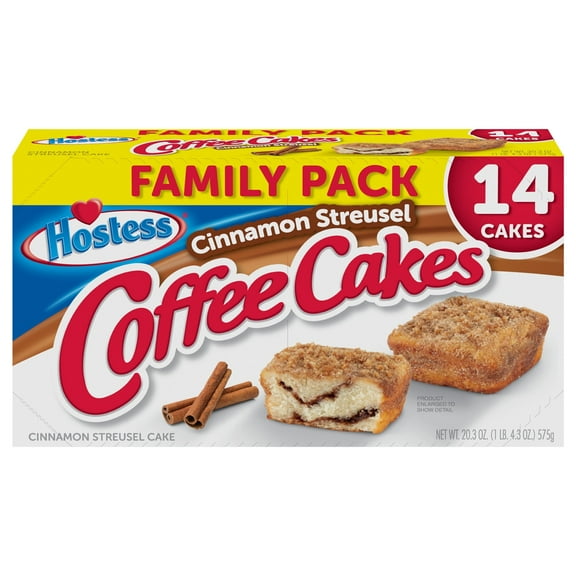 Pack of 2 Hostess Cinnamon Streusel Coffee Cakes Family Pack, 14 ct (Package May Vary)