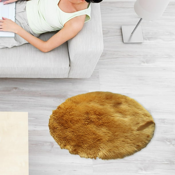 Alfombra de área, 12 pulgadas de diámetro, moderna, suave, redonda, decoración sintética, felpa, felpudo , alfombra para habitación de rojo Baoblaze Alfombras de área