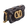 thumbnail image 3 of Valentino VLogo Loco Small Satin Shoulder Bag, Black, 3 of 4