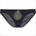 thumbnail image 3 of TANBOM Men's Bulge Enhancing Briefs Nylon Mesh Underwear Black M 1-Pack, 3 of 6