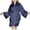Navy, variant on TinyBloomm Comfy Short Women's Plus Size Satin Robes Plus Size Kimonos Robes Sleepwear Short, Size XXL