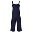 thumbnail image 6 of GZWYHT Jumpsuits for Women Overalls for Women Women Casual U Neck Sleeveless Jumpsuits Spaghetti Strap Baggy Overalls Pants With Pocket Rompers for Women Womens Rompers for Summer Navy S, 6 of 6