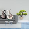 thumbnail image 2 of Elegante Colección De Figuras De Bonsái De Cisne De Cerámica, Escultura De Vegetación Artificial, Adorno De Escritorio Para Estante, Mesa, Centro De Mesa, Decoración De Aniversario, 2 of 8