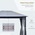 thumbnail image 3 of Outsunny 13' x 10' Outdoor Patio Gazebo Soft Top Canopy with PA Coated Polyester Roof, Steel/Aluminum Frame, Curtains & Netting Sidewalls, Gray, 3 of 9