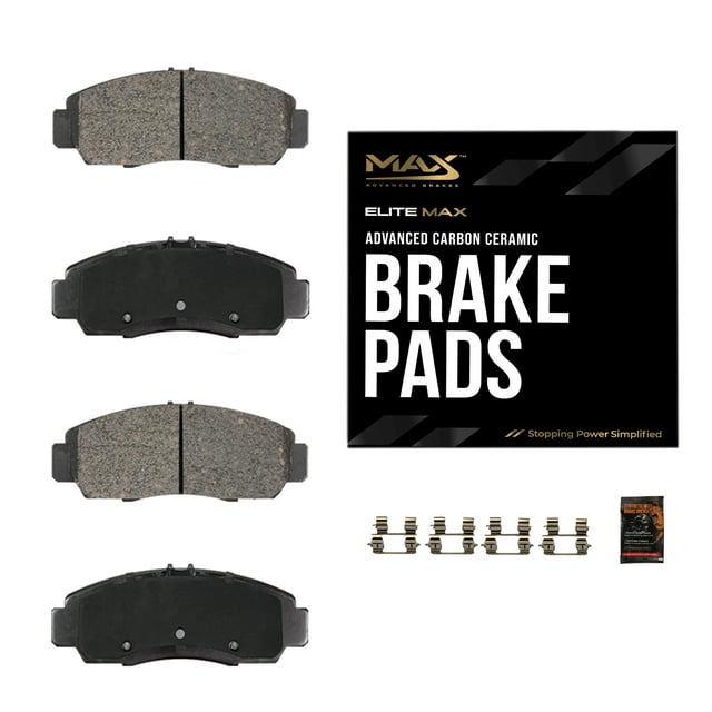 Max Advanced Brakes EliteMAX Front Brake Pads for 2022-2023 Chevy Camaro, Carbon Ceramic Front Brake Pads, Hardware Included, Demanding Driving, Fade Resistant