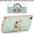 thumbnail image 3 of Electroplated Magnetic Ring Holder Case for iPhone XR, 360 Degree with Rotation Metal Finger Ring Holder Magnet Car Holder Soft Silicone Shockproof Cover for iPhone XR - Mint Green, 3 of 14