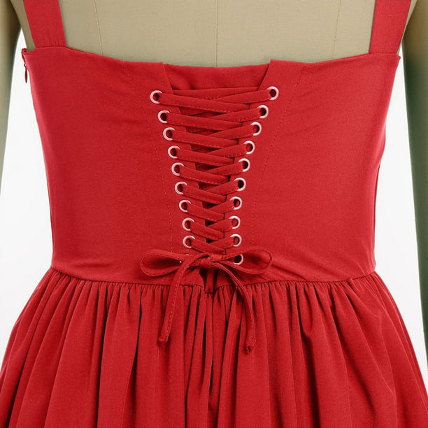 strapless open back dress Red High Low Dress | Plunged Neckline | Asymmetrical Dress