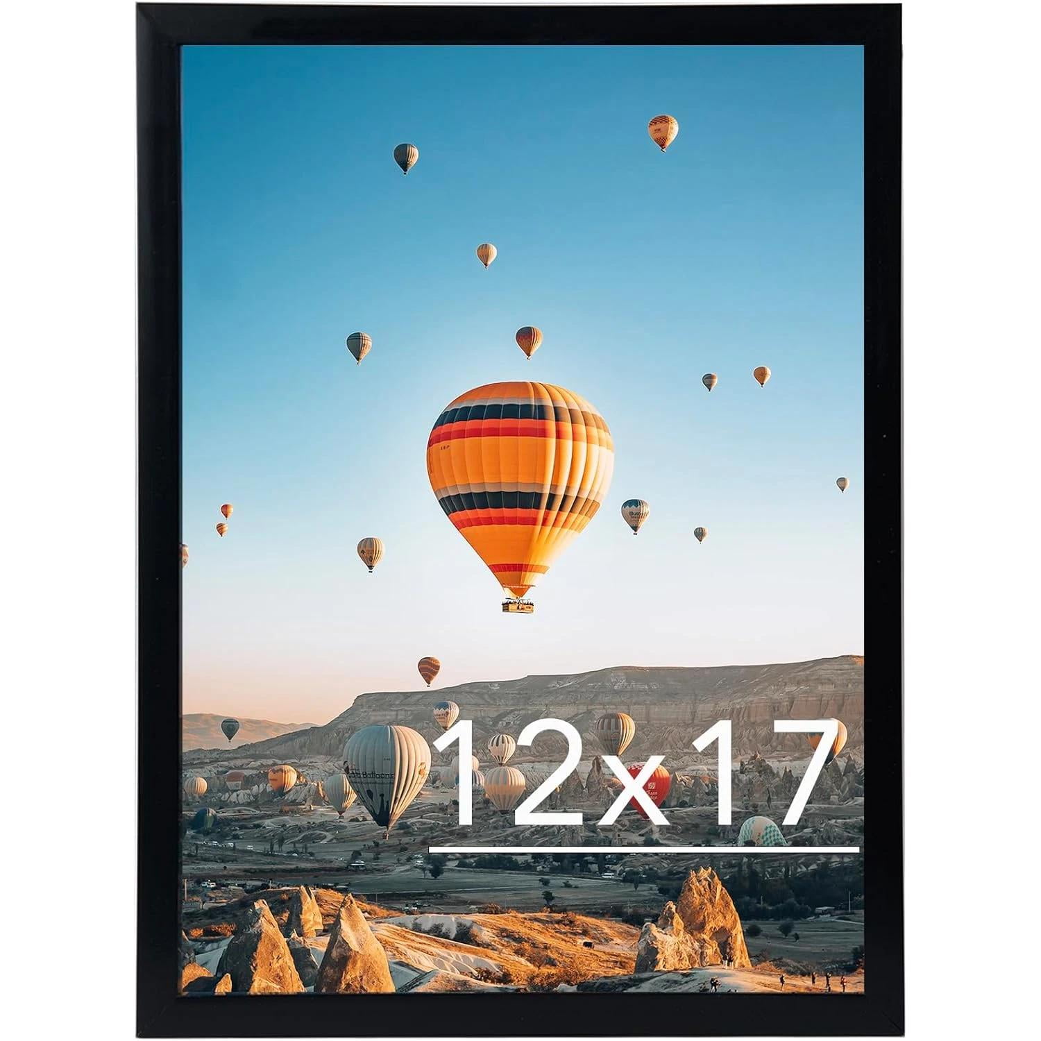 12x17 Black Picture Frame – Wall Hanging – Horizontal or Vertical – Photo Display