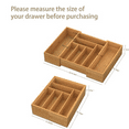 thumbnail image 5 of 3.9inch Tall Bamboo Drawer Organizer, Expandable Utensil Holder with 8 Compartments, Adjustable Kitchen Drawer Divider for Flatware, Silverware and Gadgets, Deep Storage for Home and Office, 5 of 6