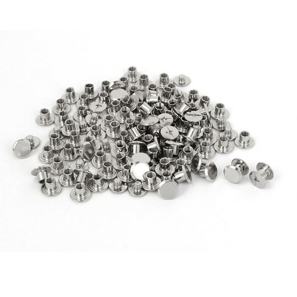 Remaches de metal para álbumes de cuero M5x5mm, tornillos Chicago, postes de encuadernación, 100 piezas