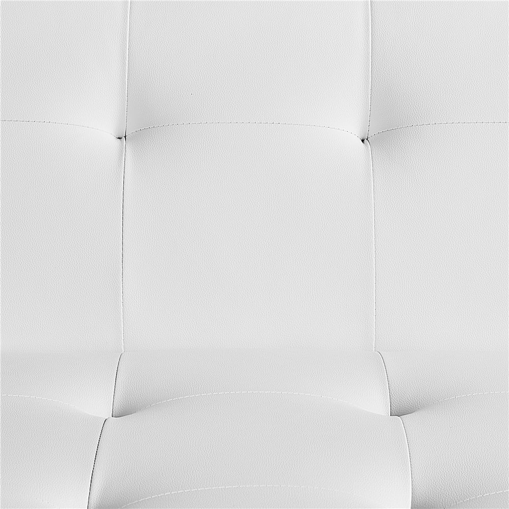 Renwick Convertible Faux Leather Futon Chaise Lounge, White