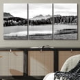 thumbnail image 2 of PixonSign Canvas Print Wall Art Set Film Grain Mountains, Mist & Trees Nature Wilderness Photography Realism Rustic Landscape Relax/Calm Black and White for Living Room, Bedroom, Office - 16"x24"x3, 2 of 5