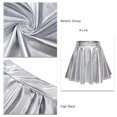thumbnail image 4 of Falda plisada acampanada brillante falda brillante metálica de color sólido mini transpirable para el rendimiento ANGGREK Otros, 4 of 5